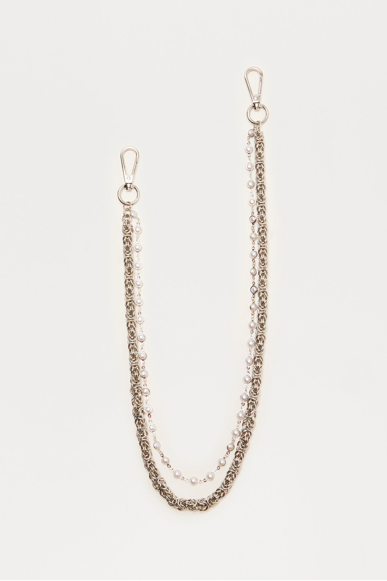 Bayview Beaded Pants Chain - Silver Fashion Nova