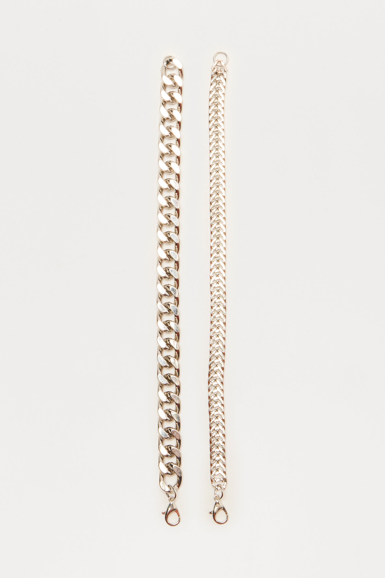 Penne Chain Bracelet Set - Silver Fashion Nova