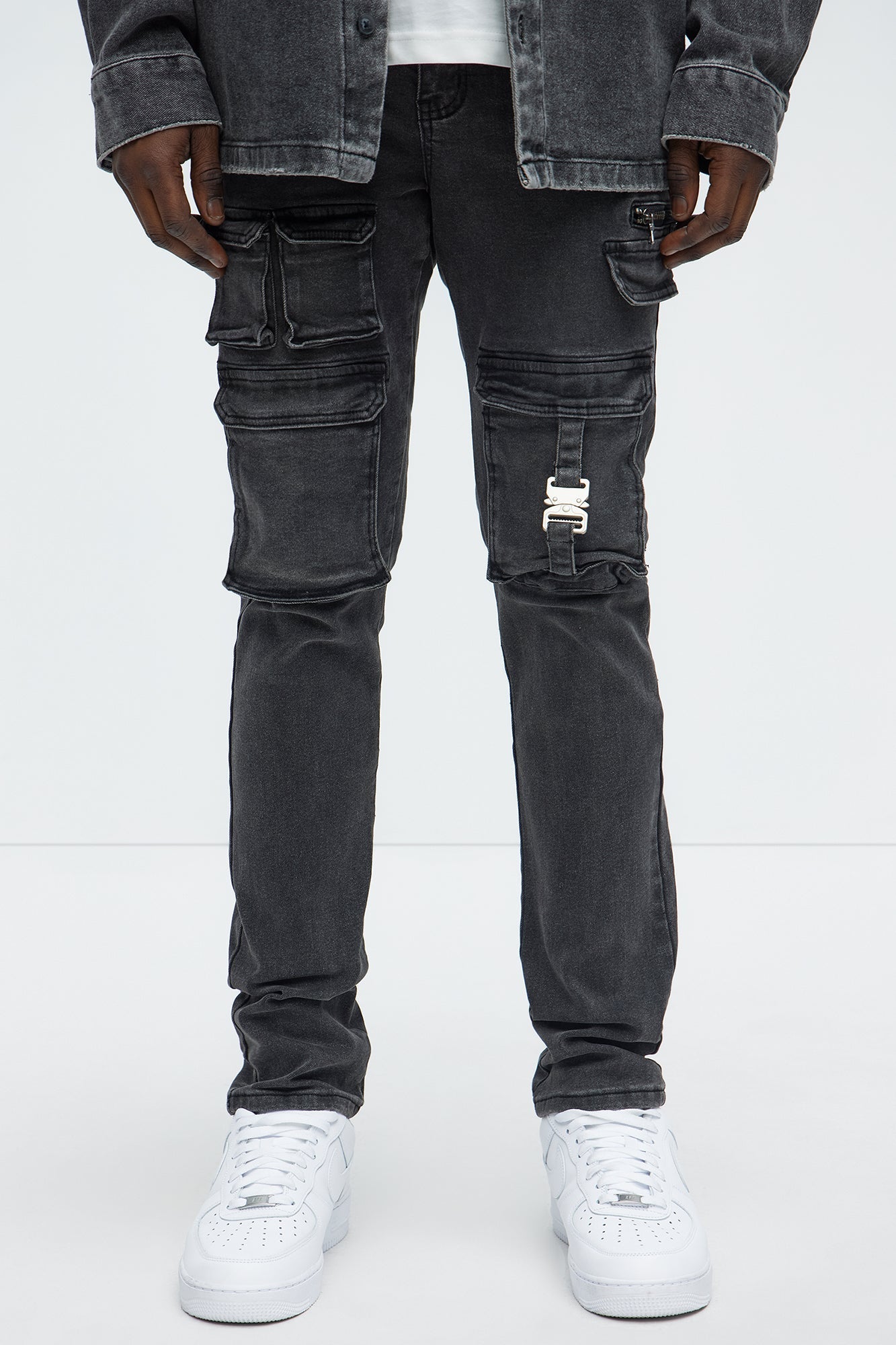 Cargo Pocket Slim Taper Jeans - Black Fashion Nova