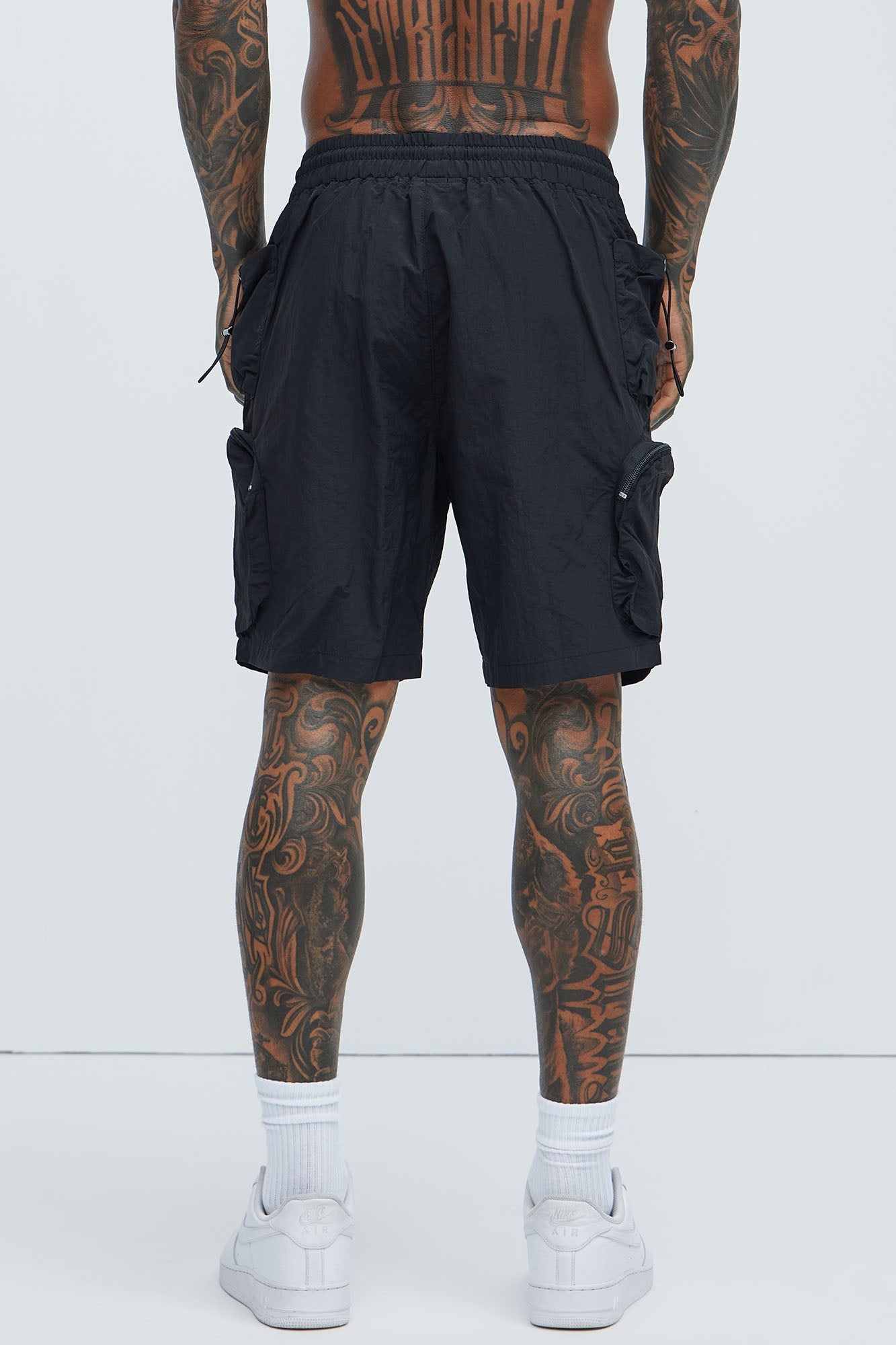 All This And That Nylon Cargo Shorts - Black Fashion Nova