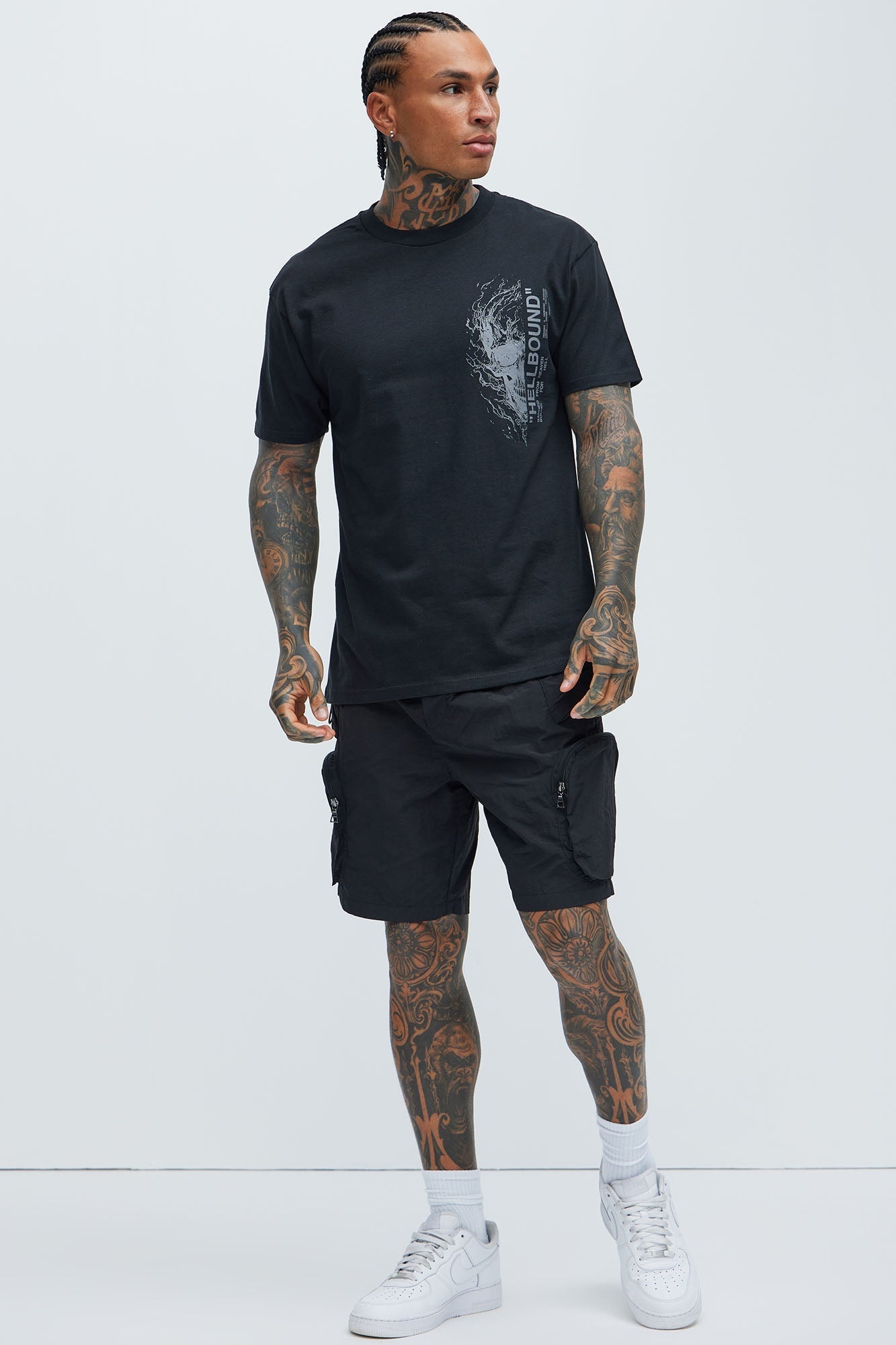 All This And That Nylon Cargo Shorts - Black Fashion Nova