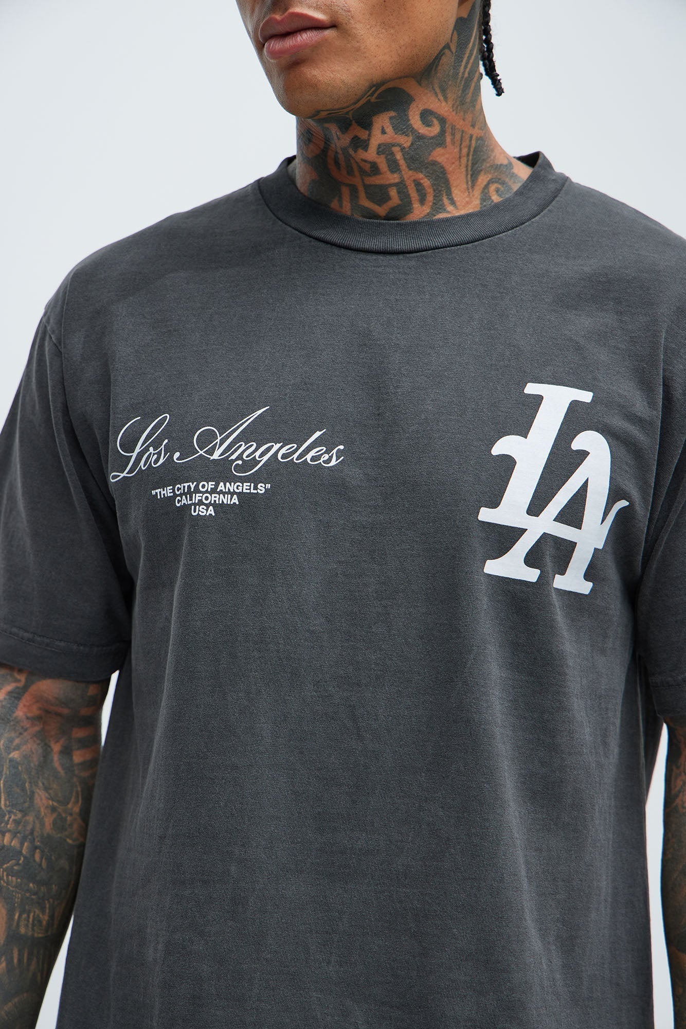 LA Stamp Short Sleeve Tee - Black Fashion Nova