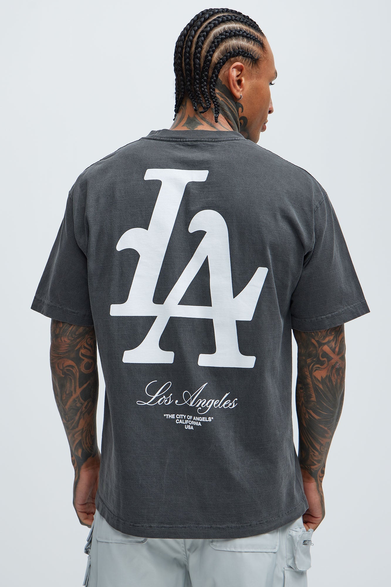 LA Stamp Short Sleeve Tee - Black Fashion Nova