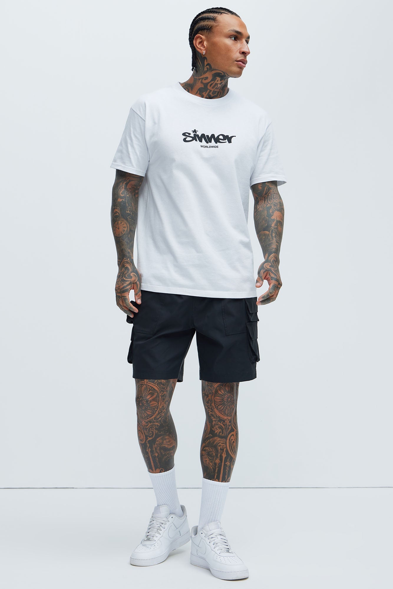 Catch Up Nylon Cargo Shorts - Black Fashion Nova