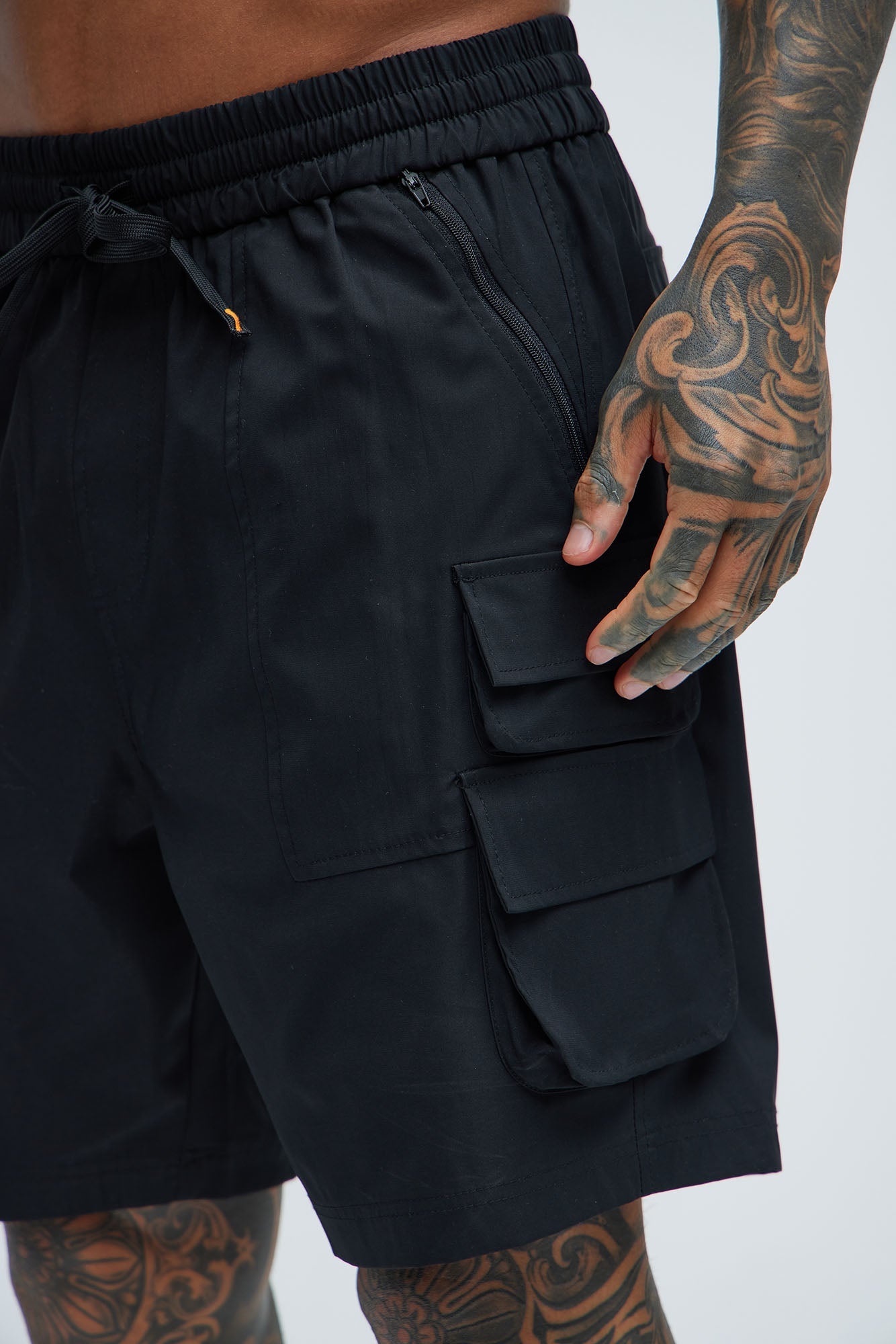Catch Up Nylon Cargo Shorts - Black Fashion Nova