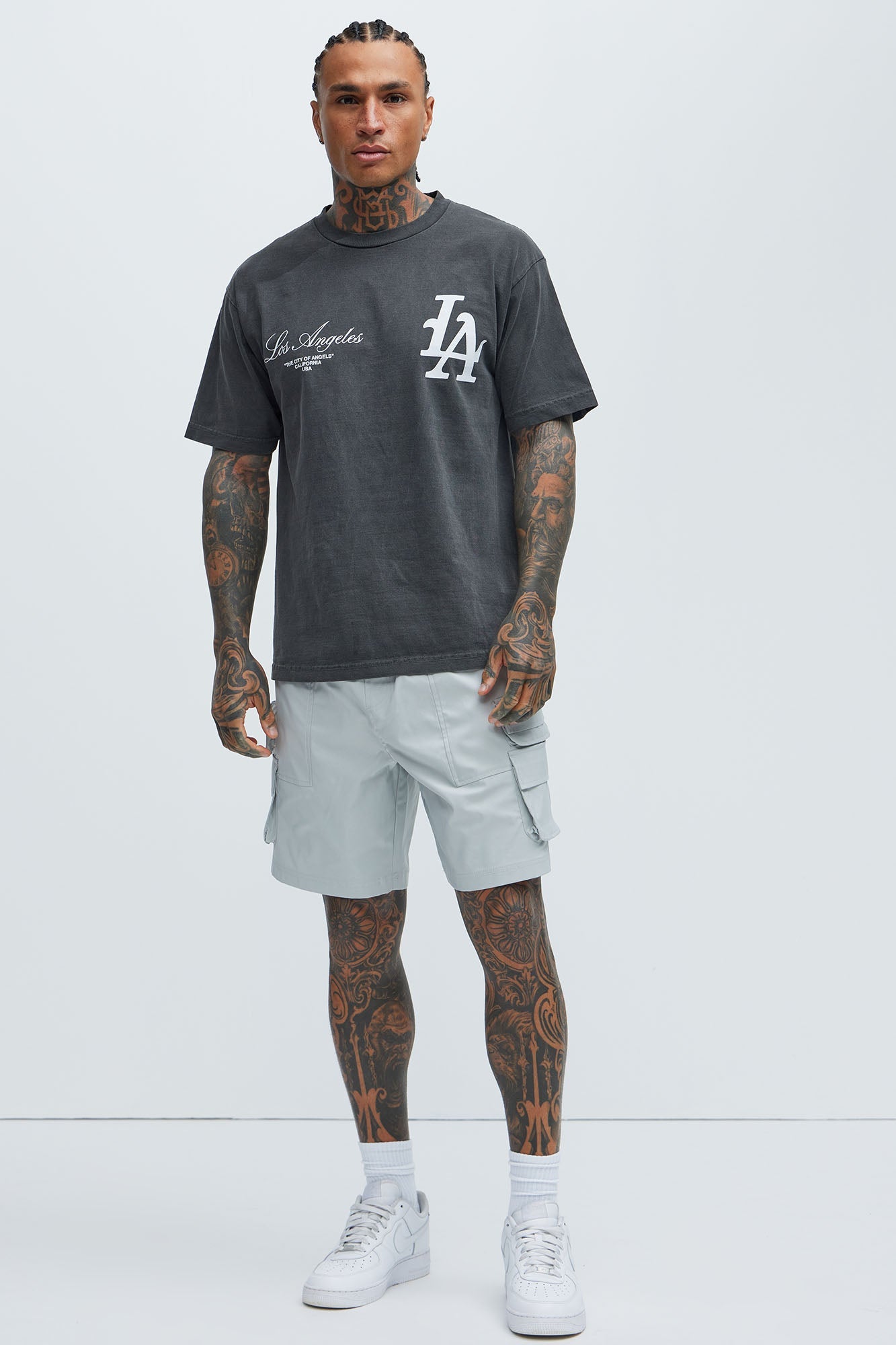 Catch Up Nylon Cargo Shorts - Grey Fashion Nova