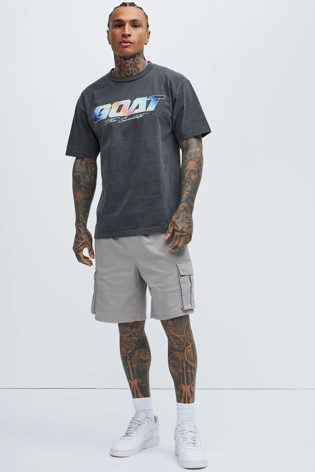 Twill Volley Cargo Shorts - Grey Fashion Nova