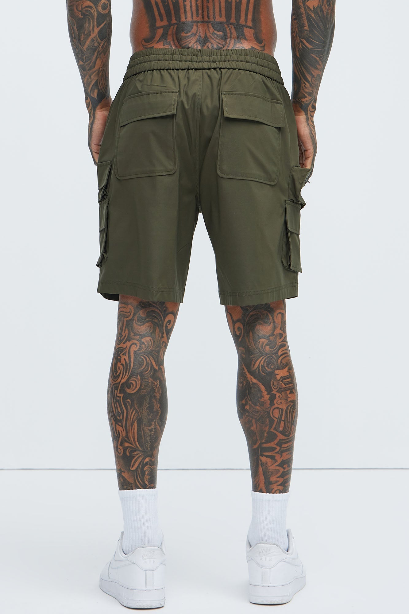 Catch Up Nylon Cargo Shorts - Olive Fashion Nova