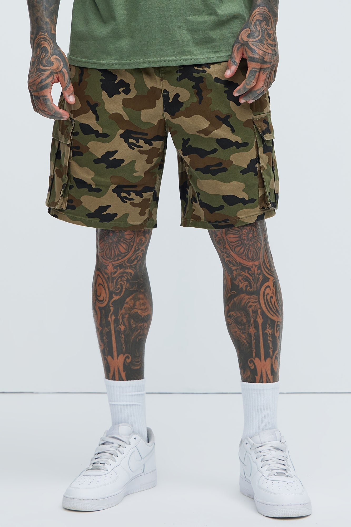 Twill Volley Cargo Shorts - Camouflage Fashion Nova