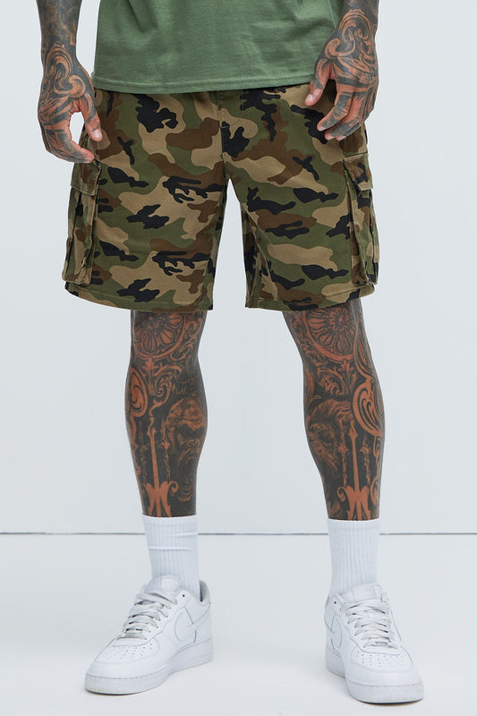 Twill Volley Cargo Shorts - Camouflage Fashion Nova