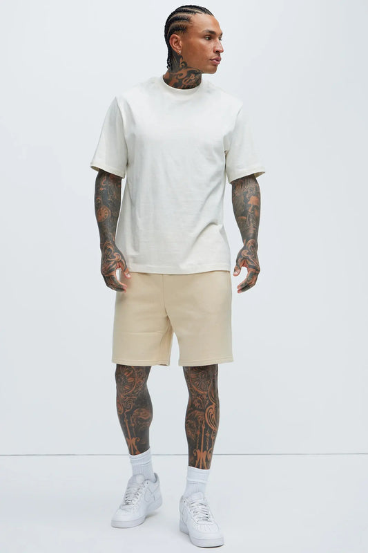 Tyson Sweatshort - Tan Fashion Nova