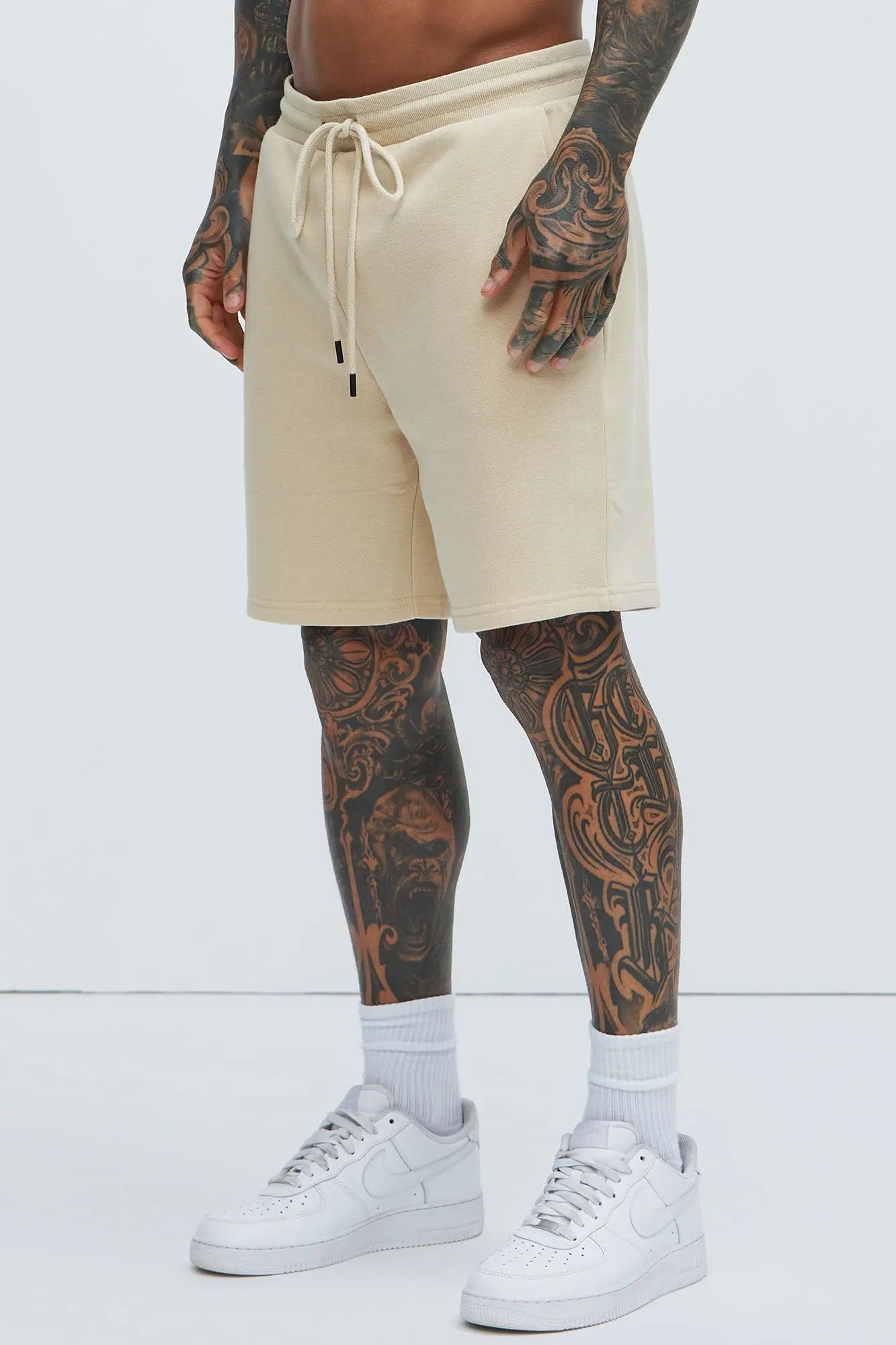 Tyson Sweatshort - Tan Fashion Nova