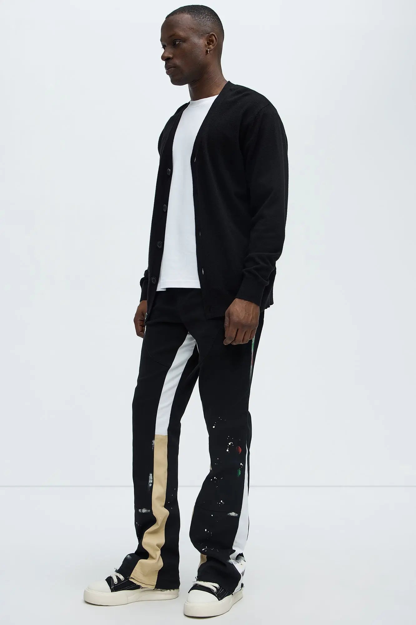 Both Ways Slim Stacked Flared Pants - Black/combo Fashion Nova
