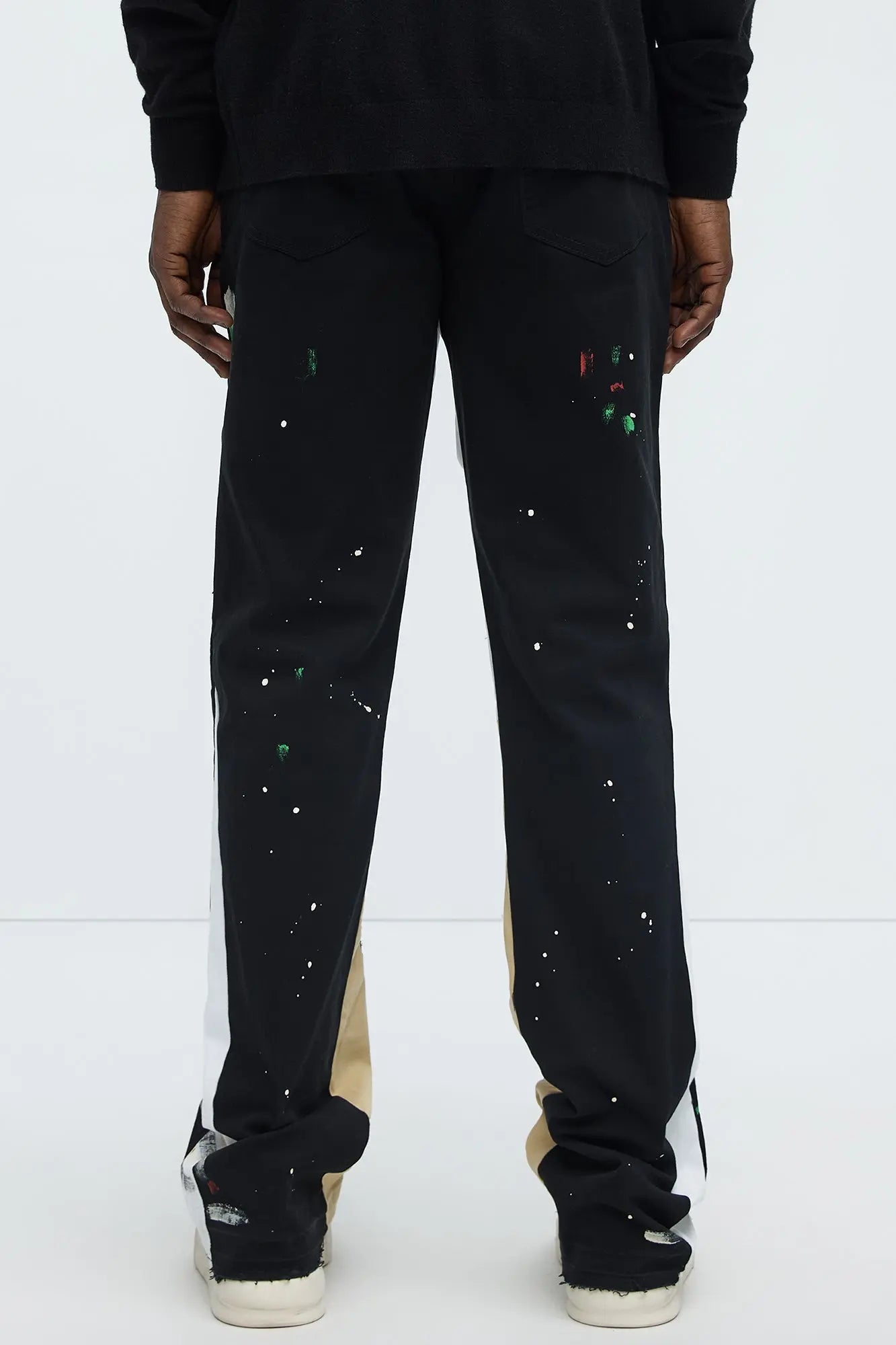 Both Ways Slim Stacked Flared Pants - Black/combo Fashion Nova
