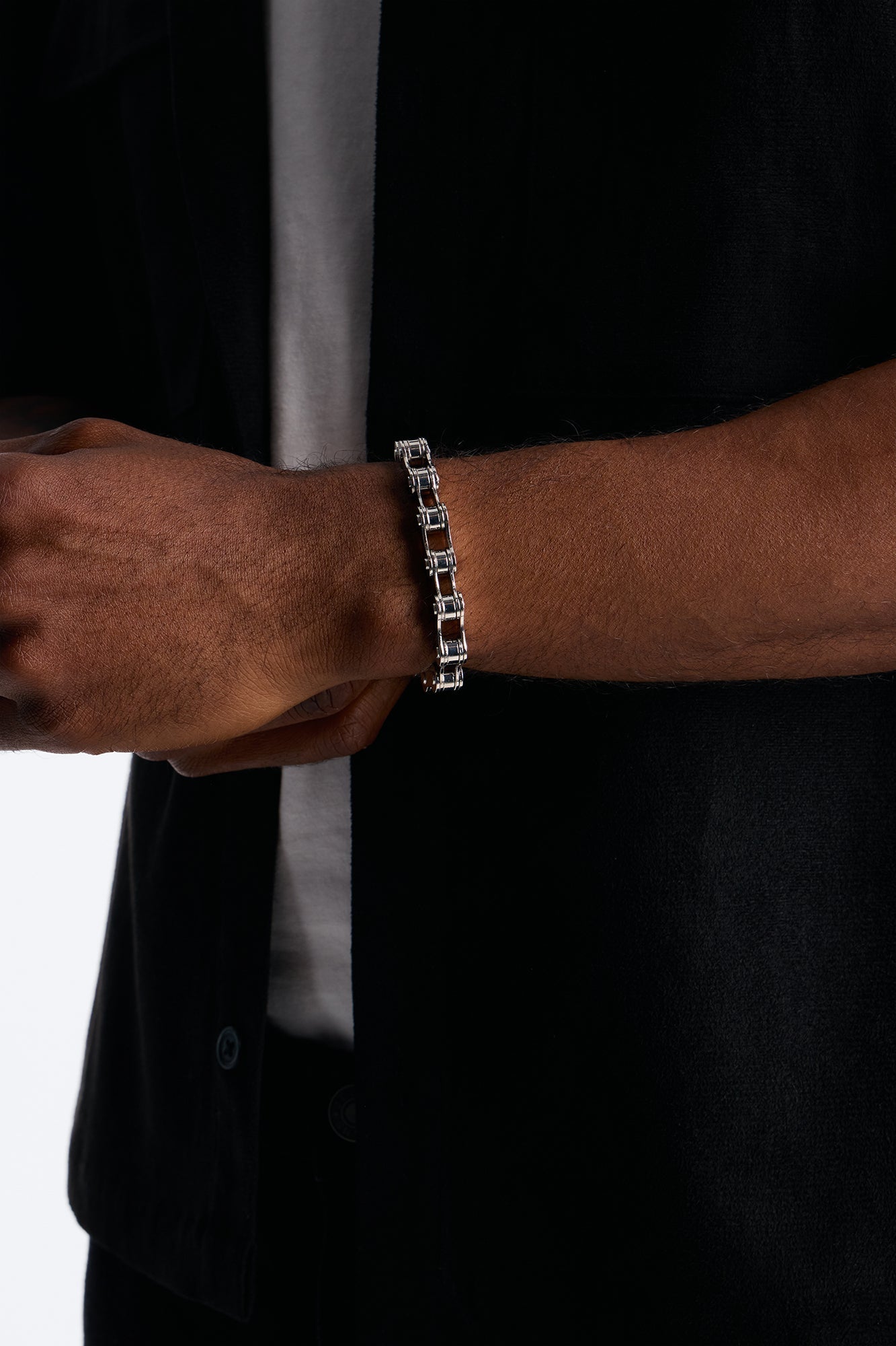 Steel Bike Chain Link Bracelet - Silver Fashion Nova