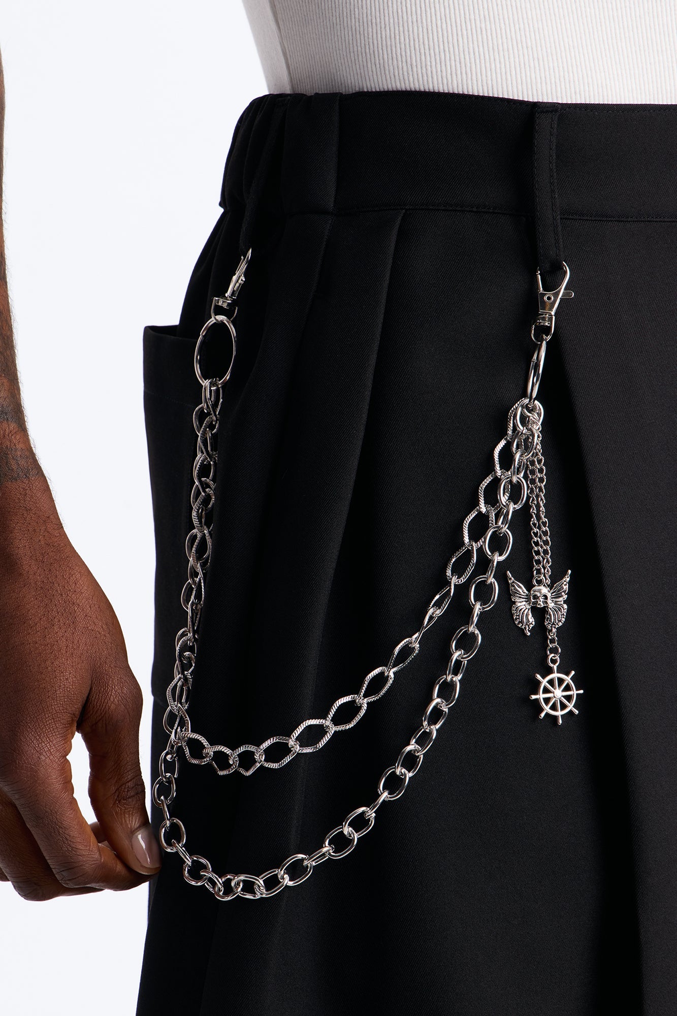 Navigate The Seas Layered Pant Chain - Silver Fashion Nova