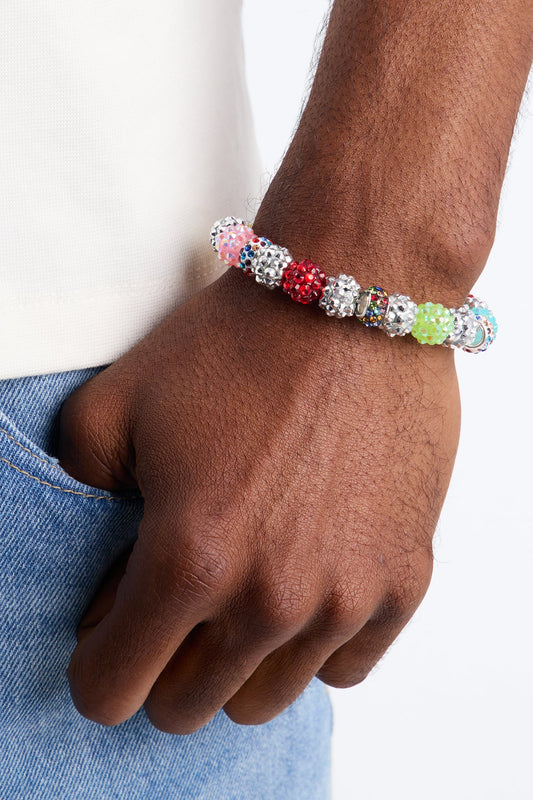 Confetti Iced Beaded Link Bracelet - Multi Color Fashion Nova