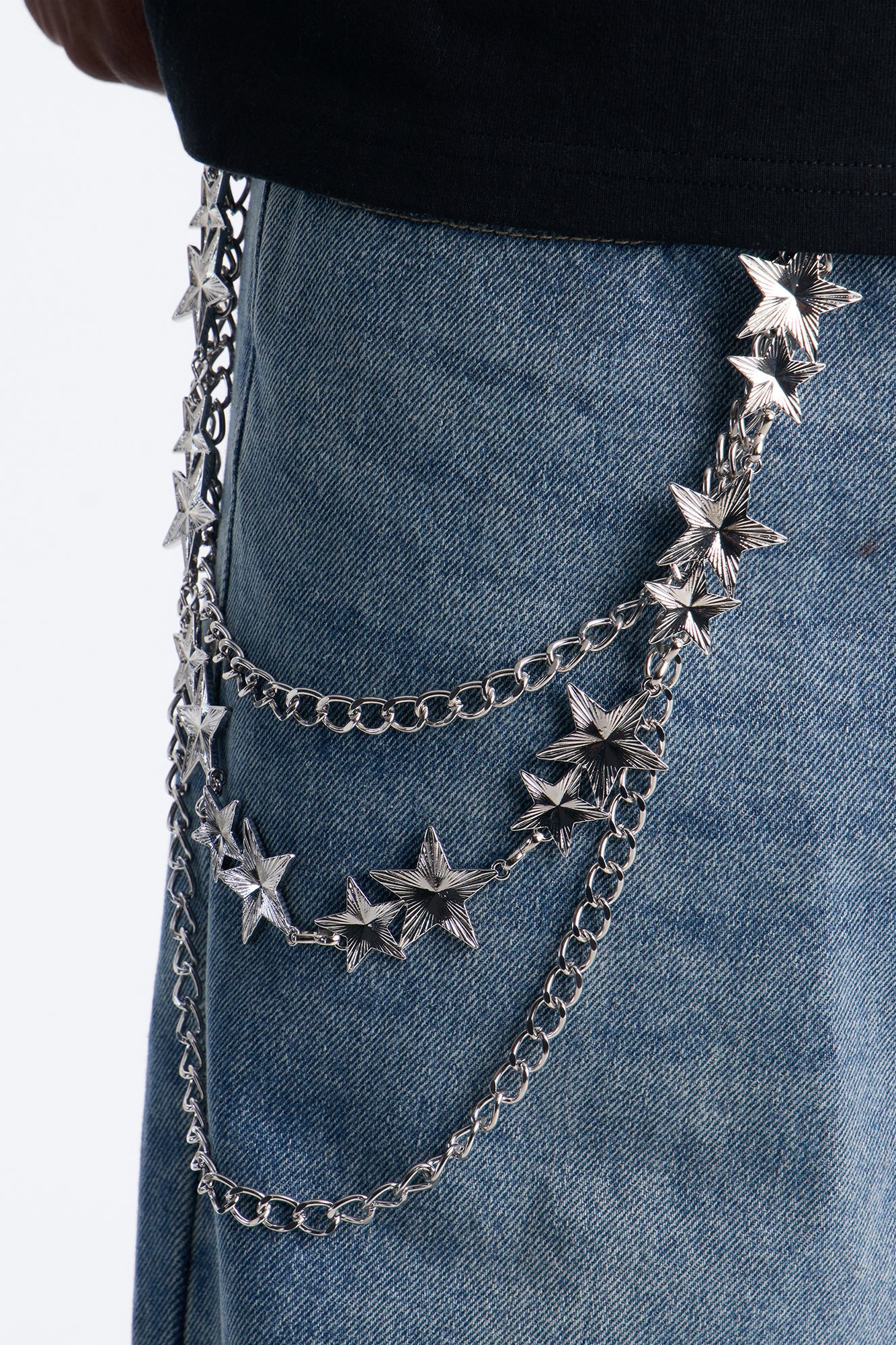 Cosmic Edge Layered Pant Chain - Silver Fashion Nova
