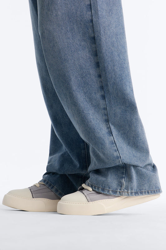 City Stride Canvas Chunky Hight Top Sneaker - Grey Fashion Nova