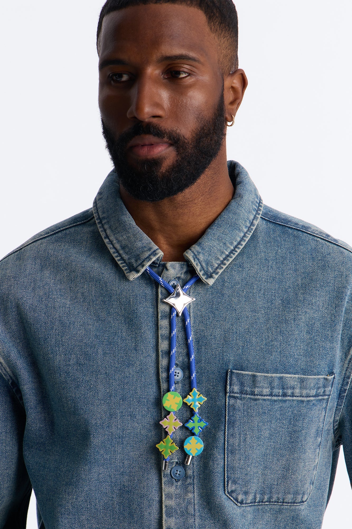Icy Bungee Cord Necklace - Blue/combo Fashion Nova