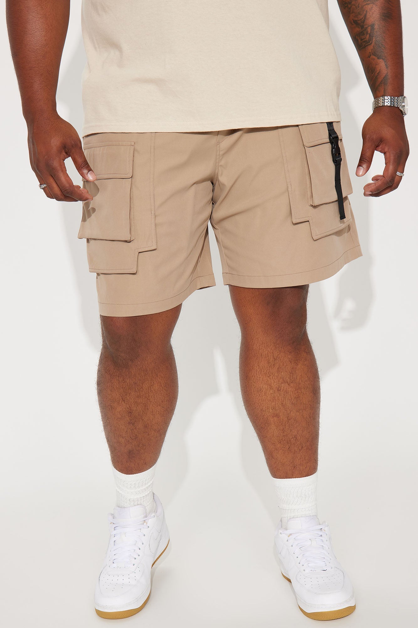All Cap Utility Nylon Cargo Shorts - Taupe Fashion Nova