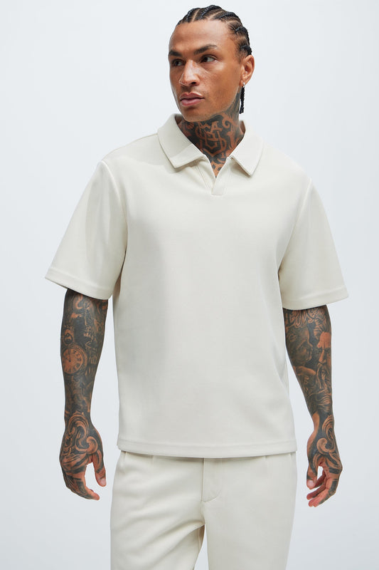Turner Short Sleeve Polo - Cream Fashion Nova