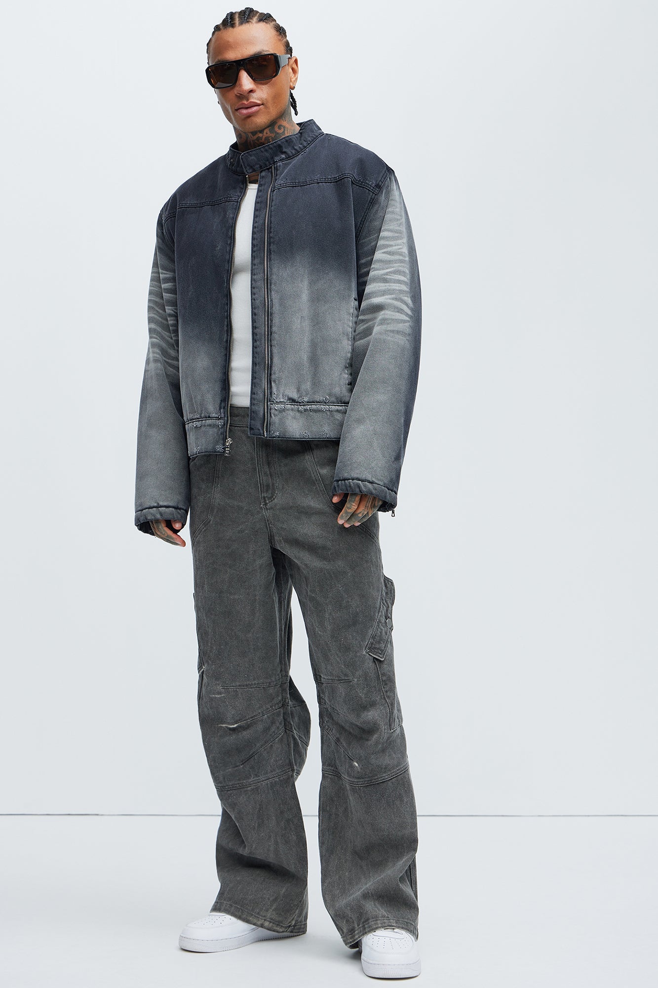 Overdyed Utility Baggy Cargo Pants - Grey Fashion Nova