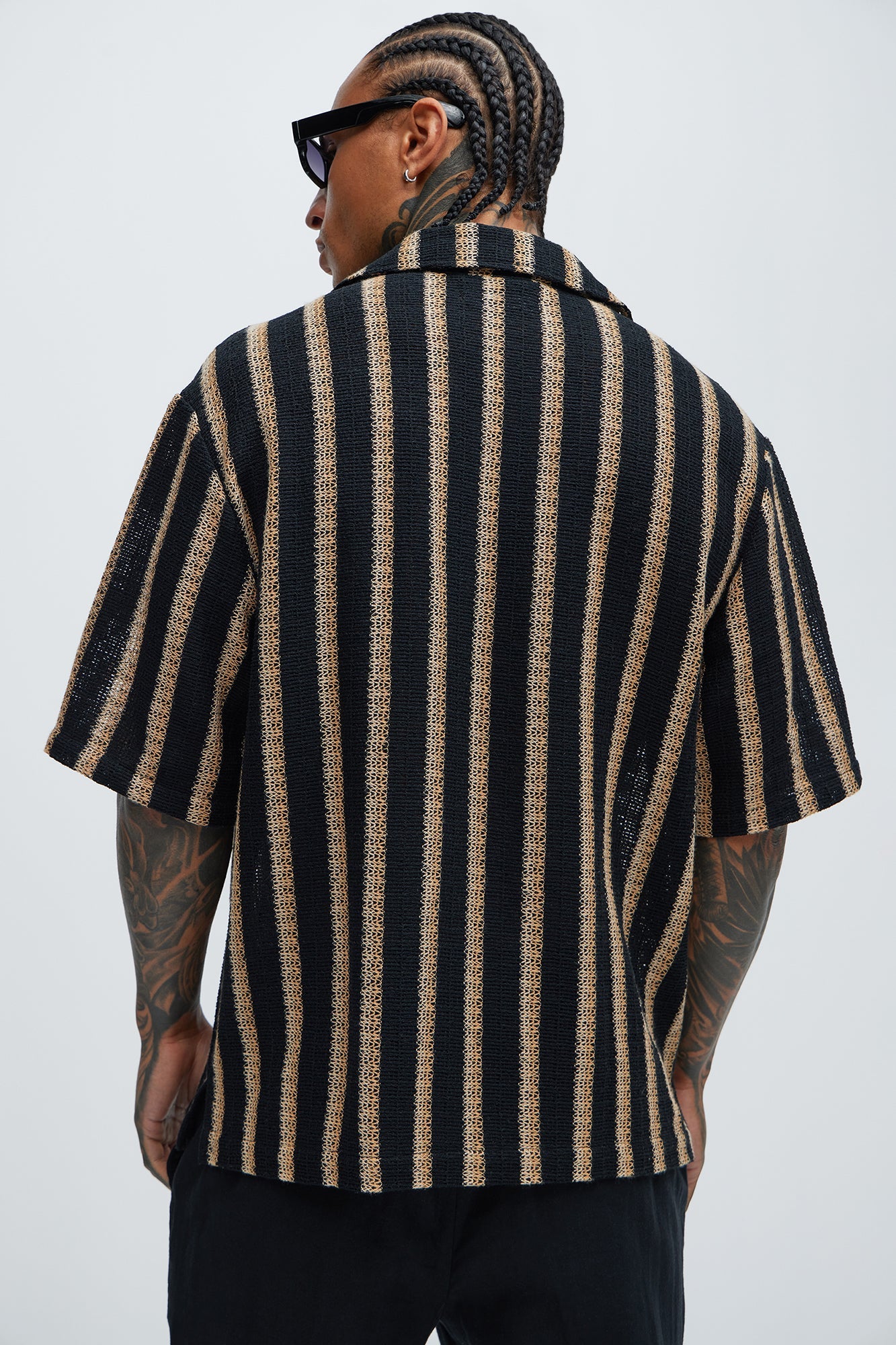 Peyton Textured Shirt - Black/combo Fashion Nova