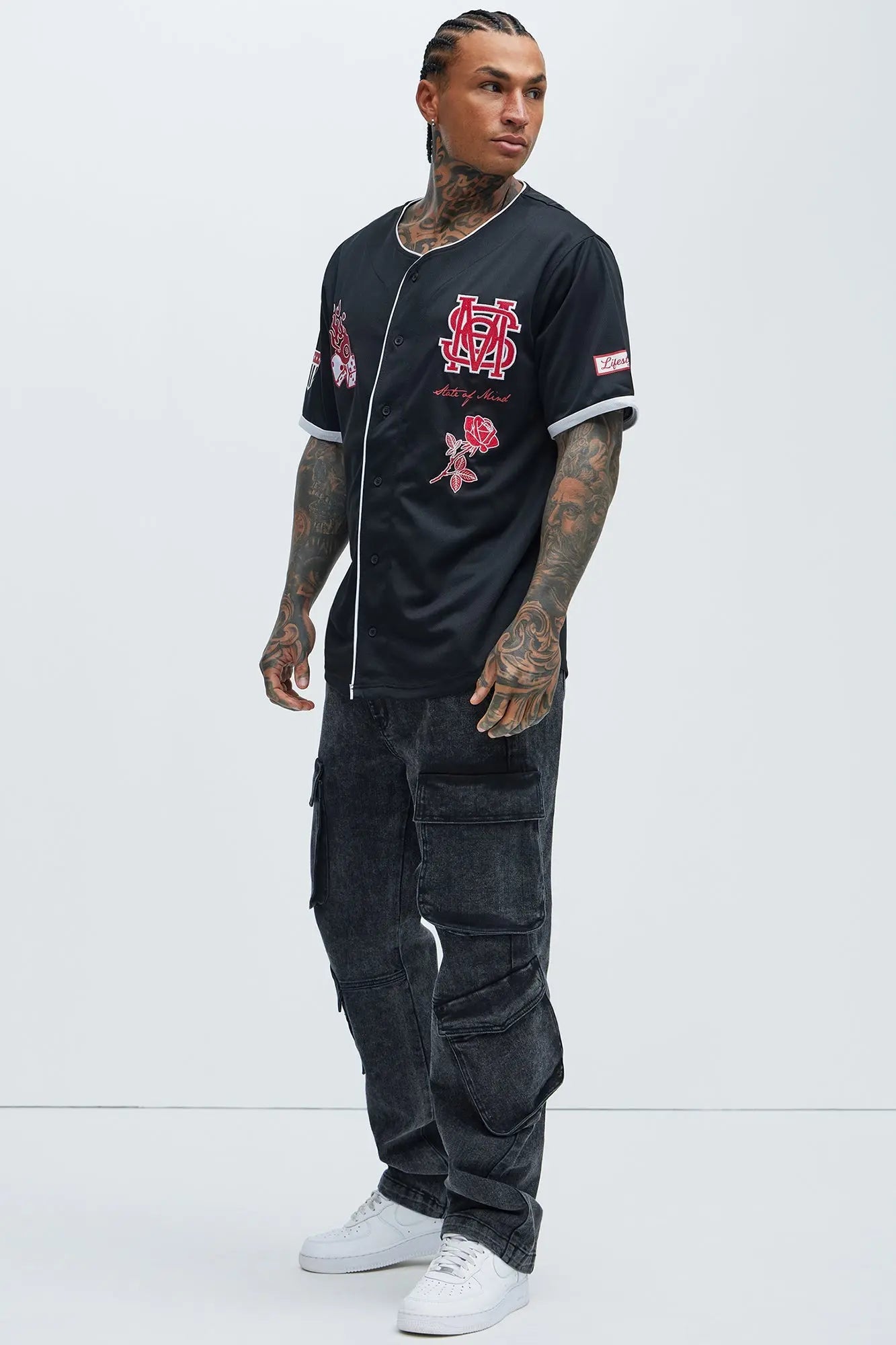 Black Jack Mike Straight Cargo Jeans - Black Wash Fashion Nova