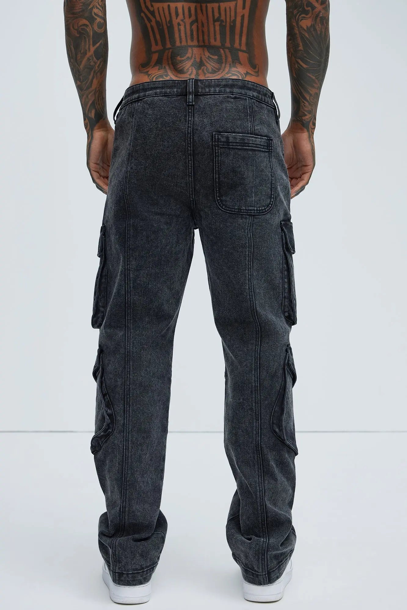 Black Jack Mike Straight Cargo Jeans - Black Wash Fashion Nova