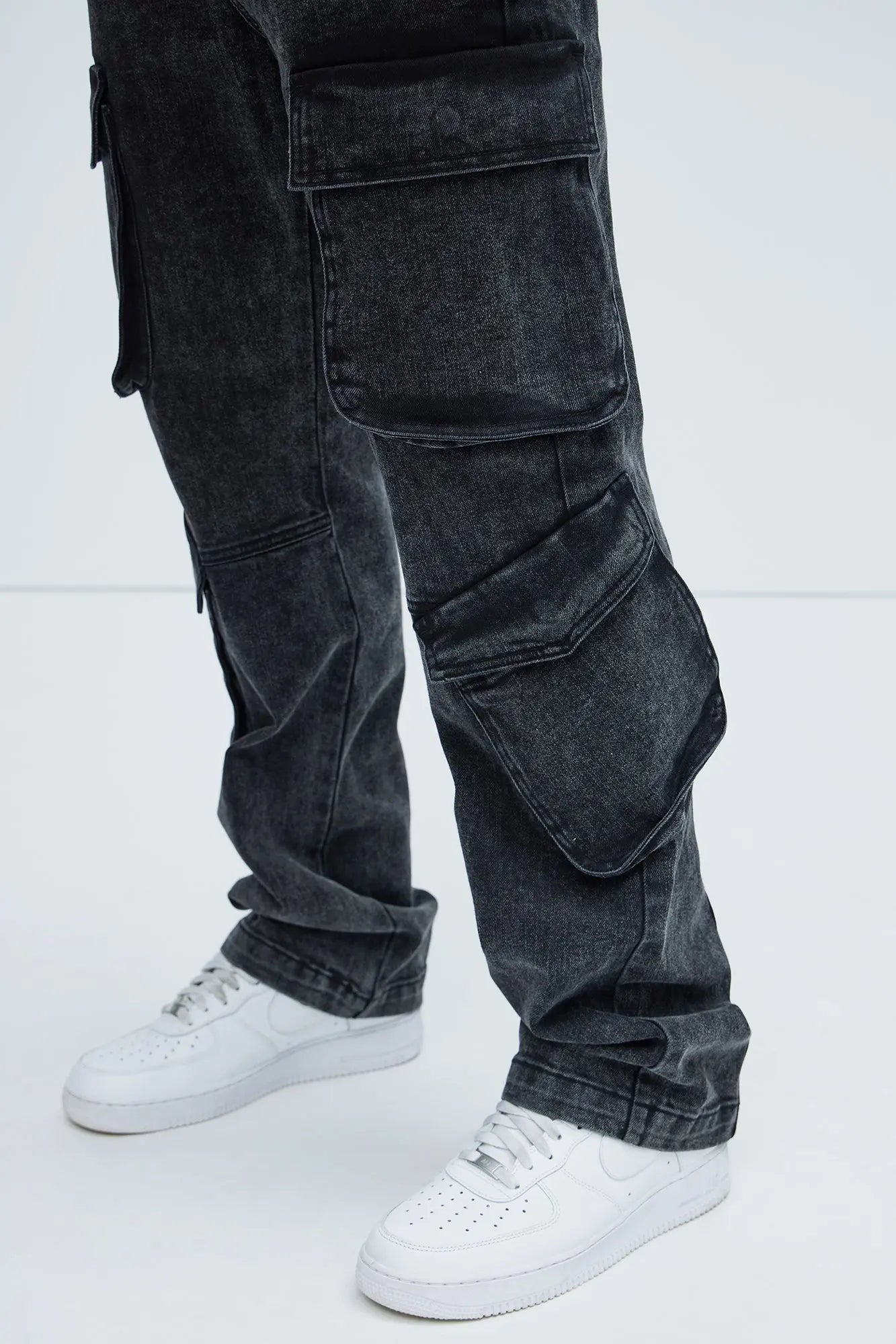 Black Jack Mike Straight Cargo Jeans - Black Wash Fashion Nova