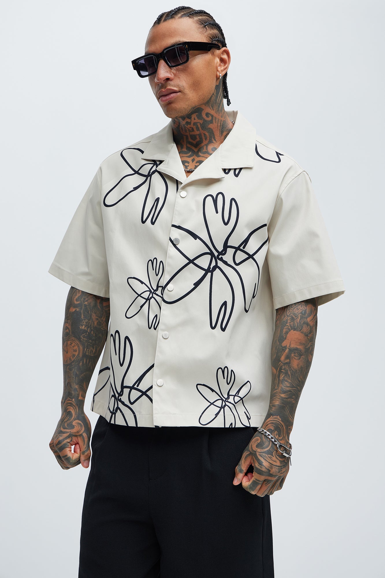 Carver Graffiti Shirt - Off White Fashion Nova