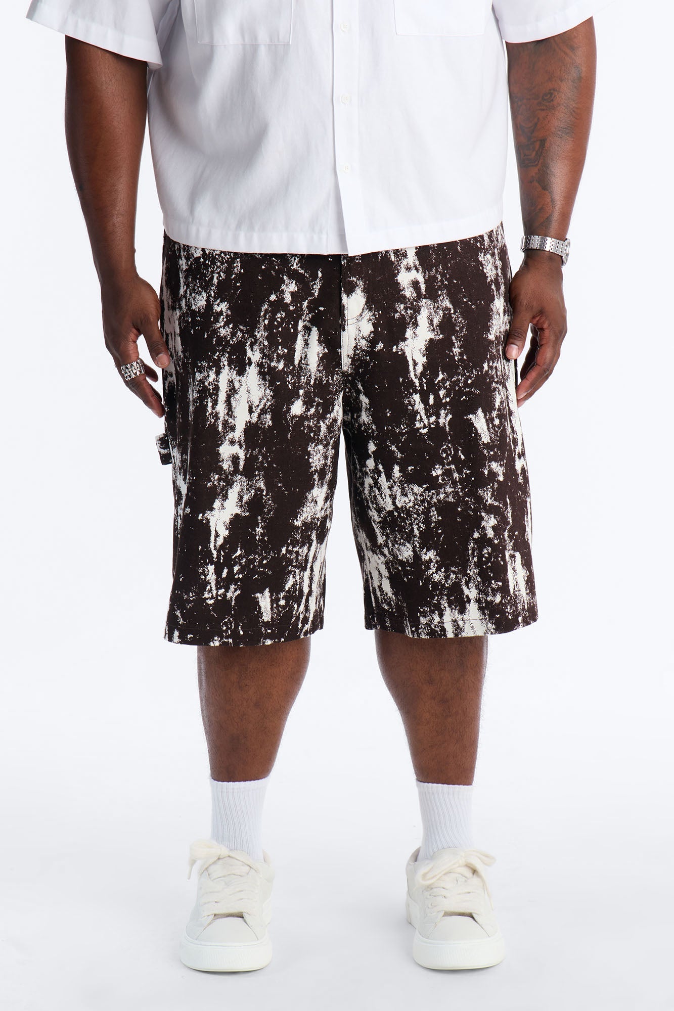 Mixed Clarity Printed Short - Brown Combo Fashion Nova