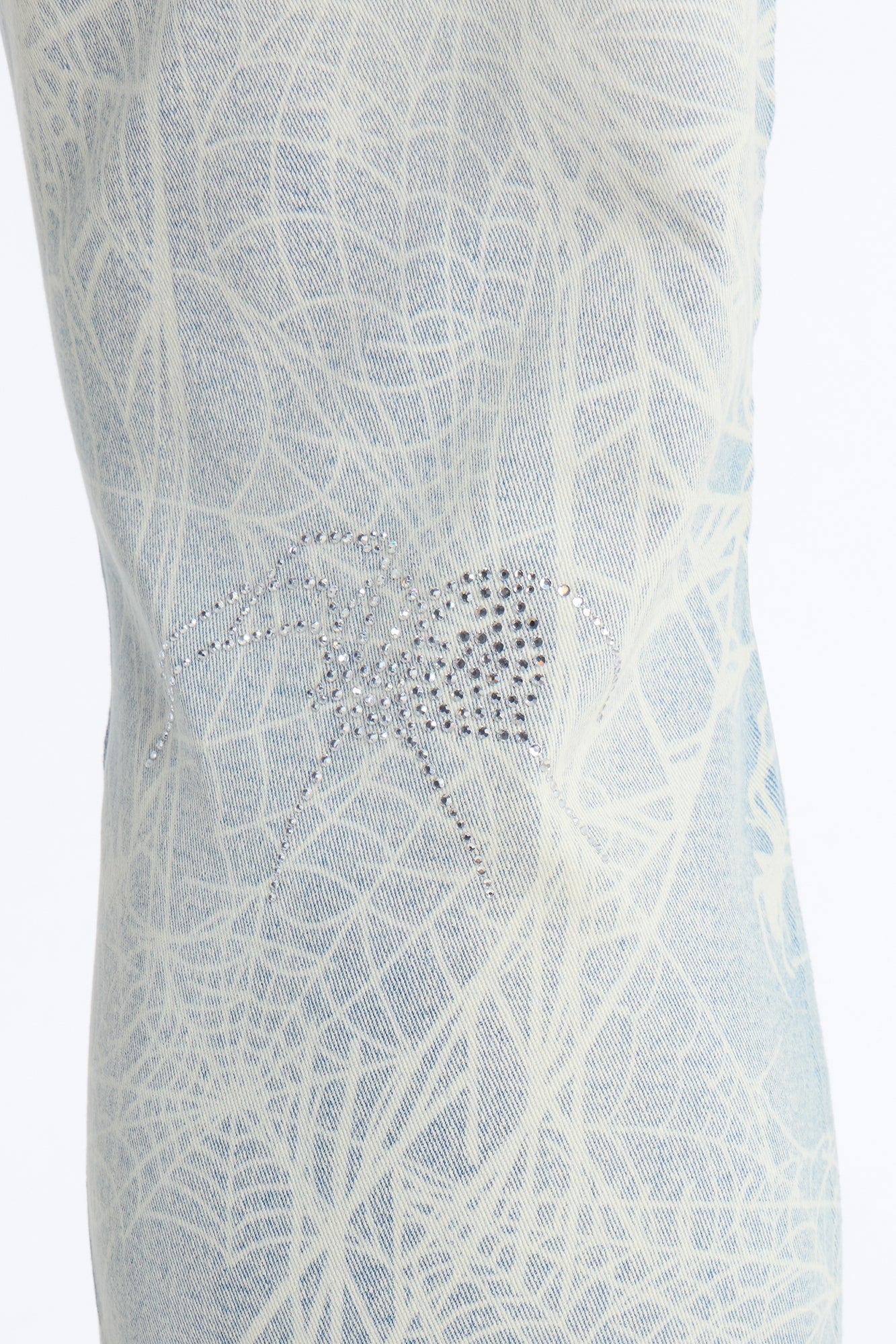 Stacked Skinny Flare Eternal Jeweled Web Jean - Light Wash Fashion Nova