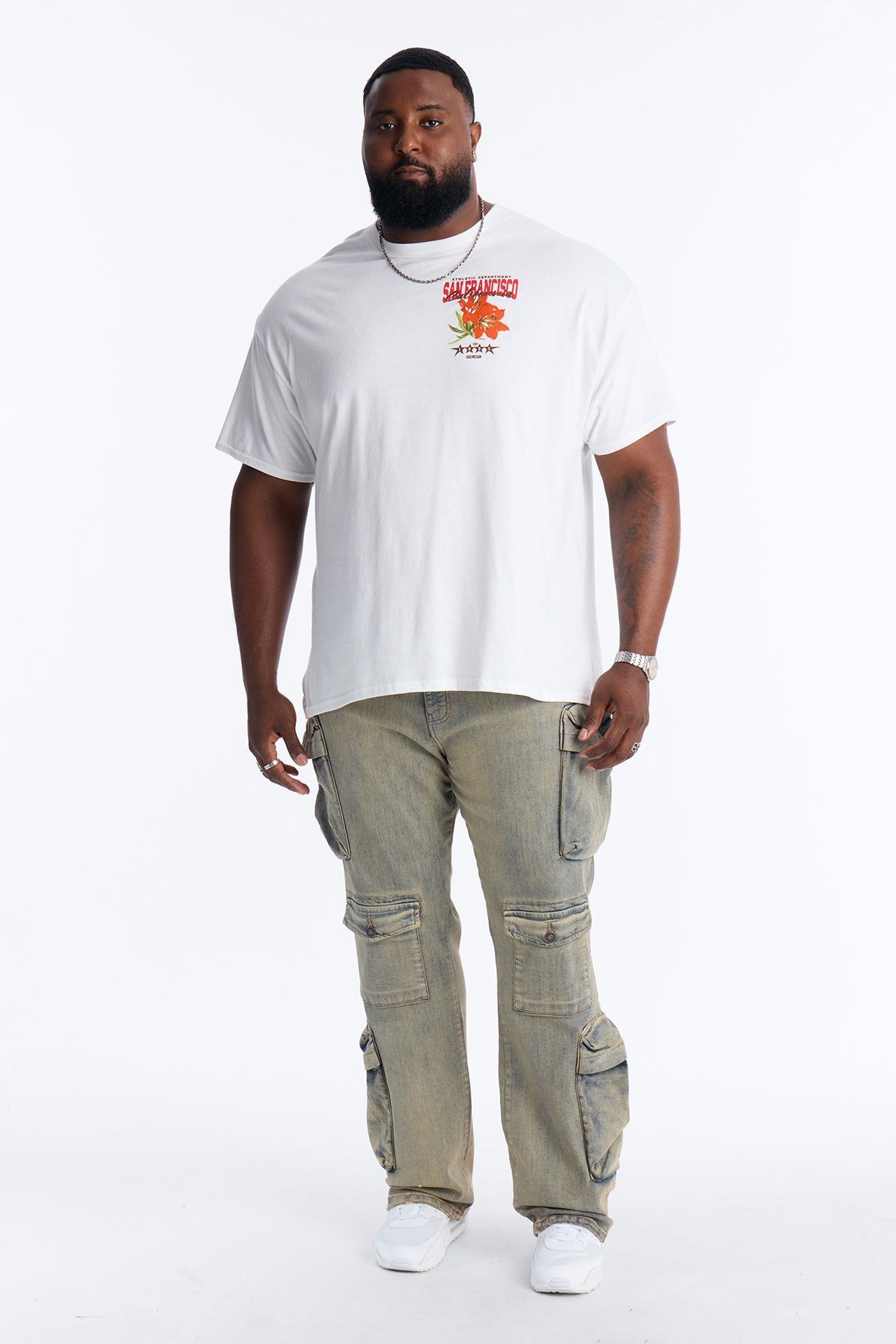 Stacked Slim Flare Cargo All The Way Jean - Vintage Wash Fashion Nova