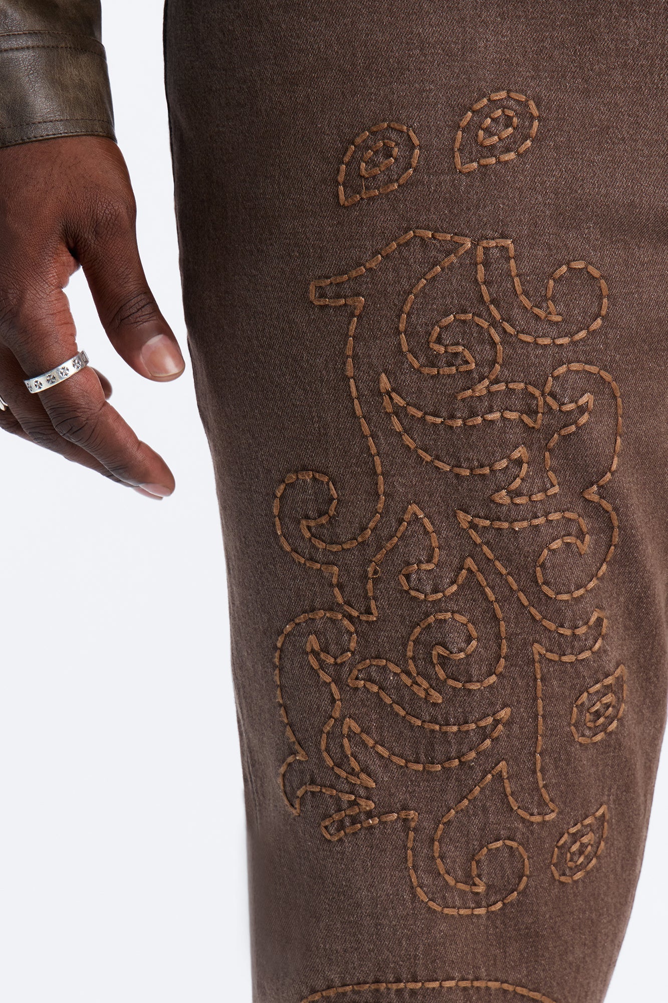 Stacked Skinny Flare Paisley Rodeo Jean - Brown Fashion Nova
