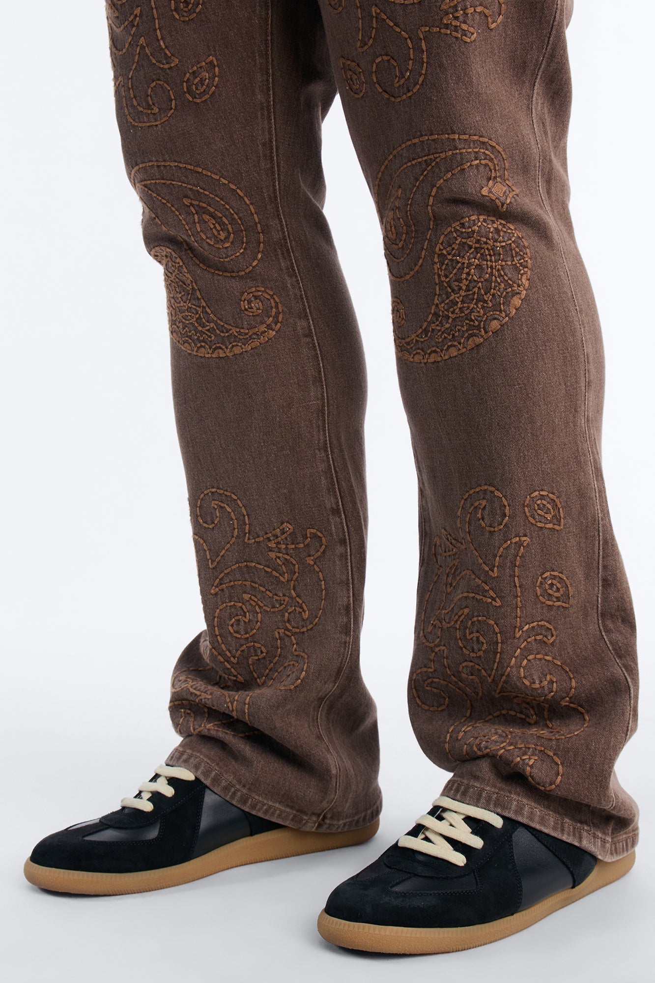 Stacked Skinny Flare Paisley Rodeo Jean - Brown Fashion Nova