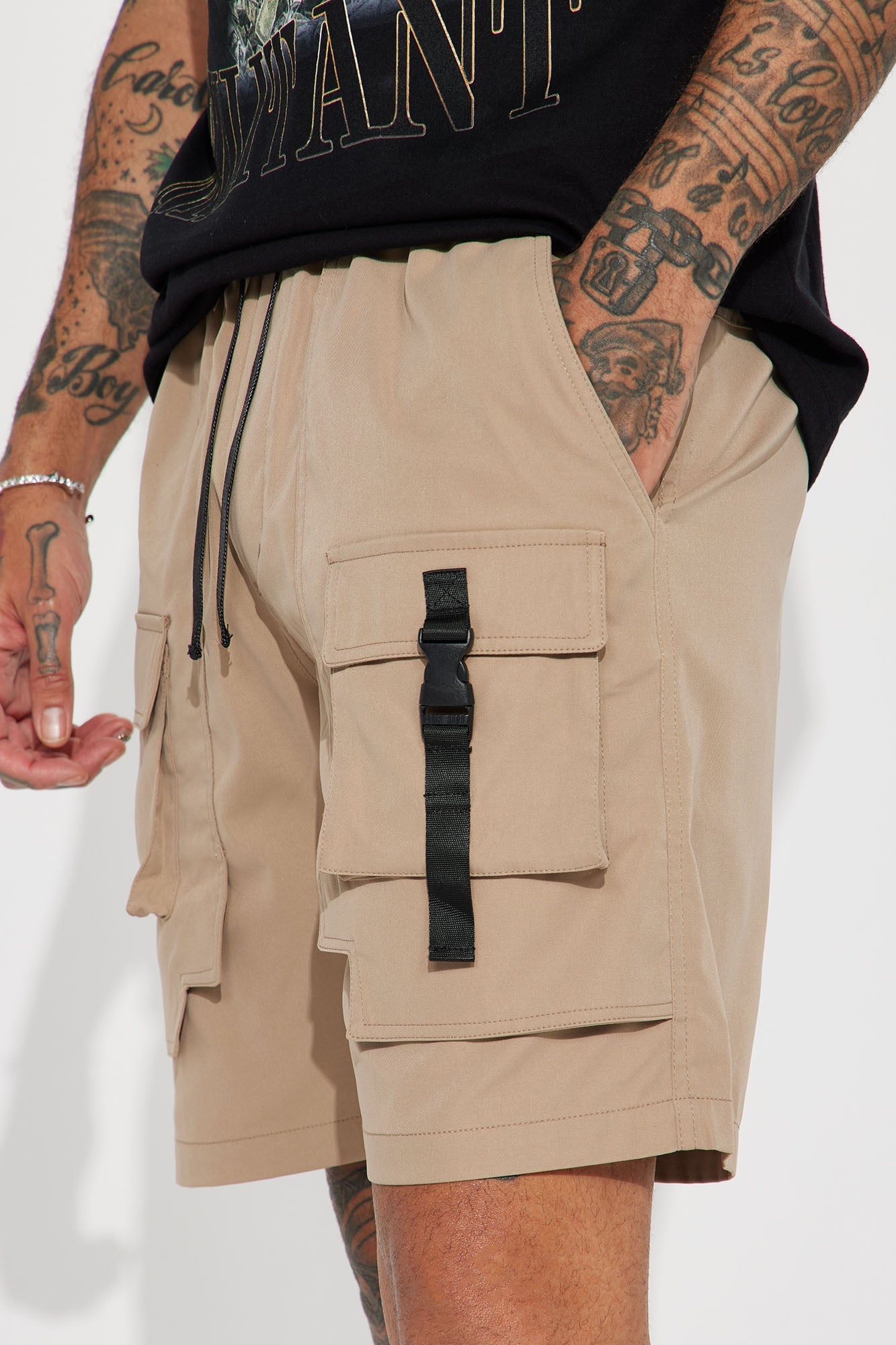 All Cap Utility Nylon Cargo Shorts - Taupe Fashion Nova