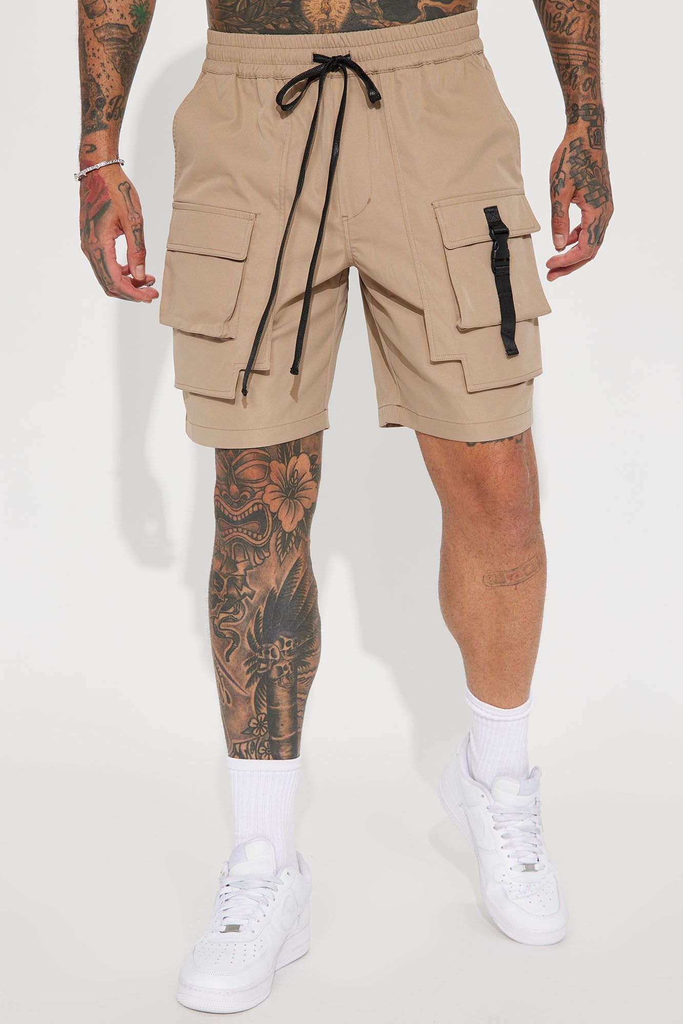 All Cap Utility Nylon Cargo Shorts - Taupe Fashion Nova