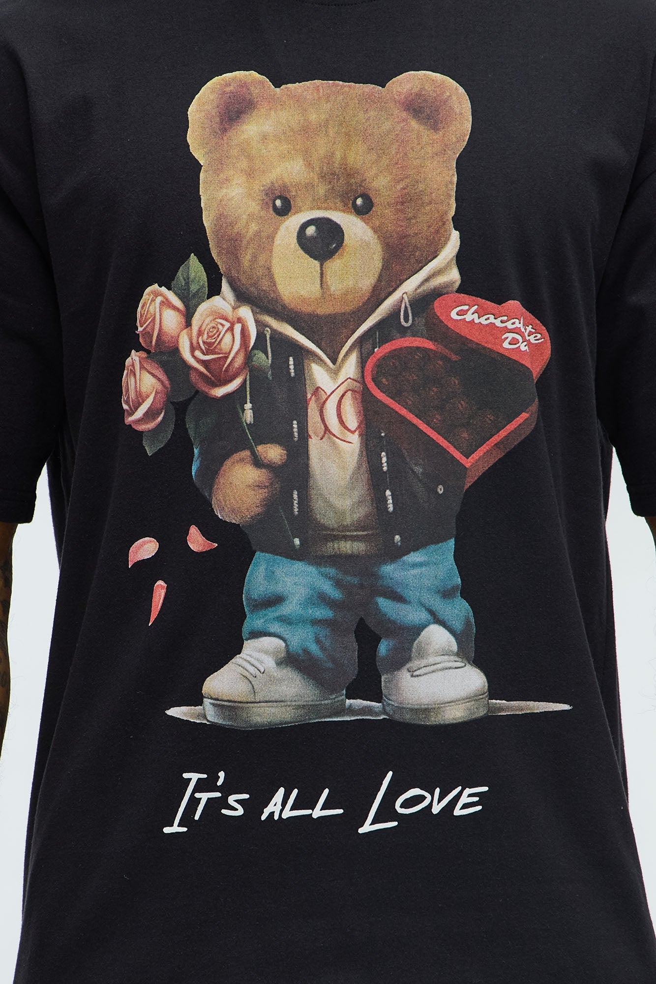 It's All Love Oversized Short Sleeve Tee - Black Fashion Nova