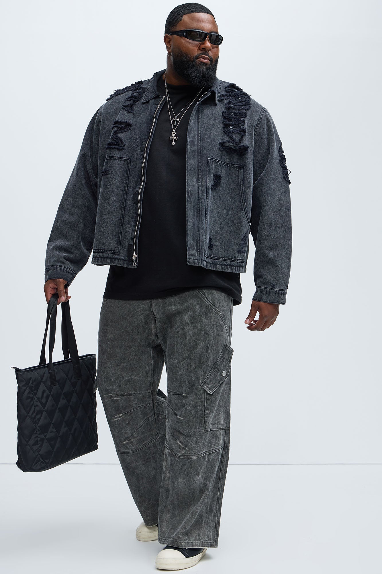 Overdyed Utility Baggy Cargo Pants - Grey Fashion Nova