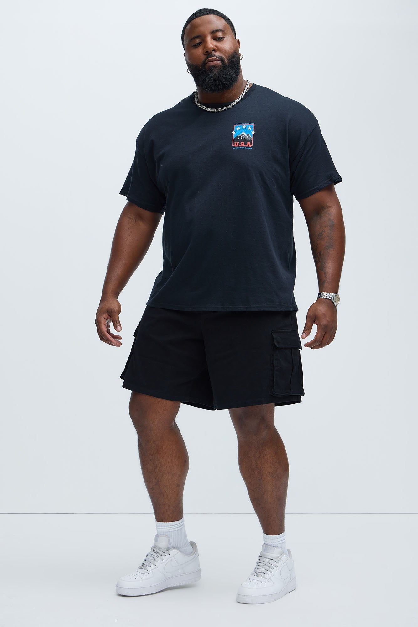 Twill Volley Cargo Shorts - Black Fashion Nova