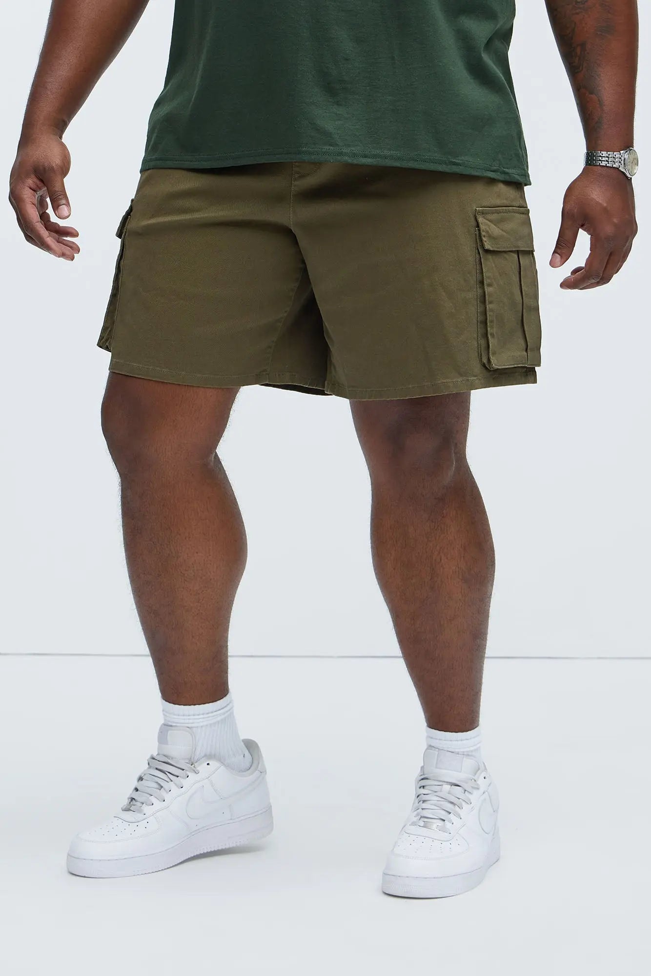 Twill Volley Cargo Shorts - Olive Fashion Nova