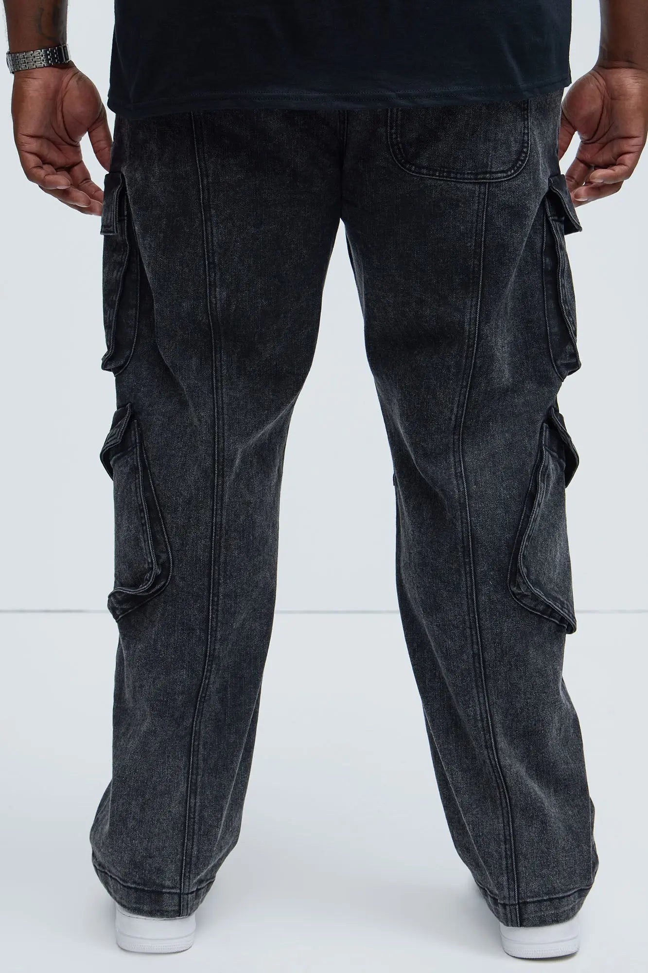Black Jack Mike Straight Cargo Jeans - Black Wash Fashion Nova