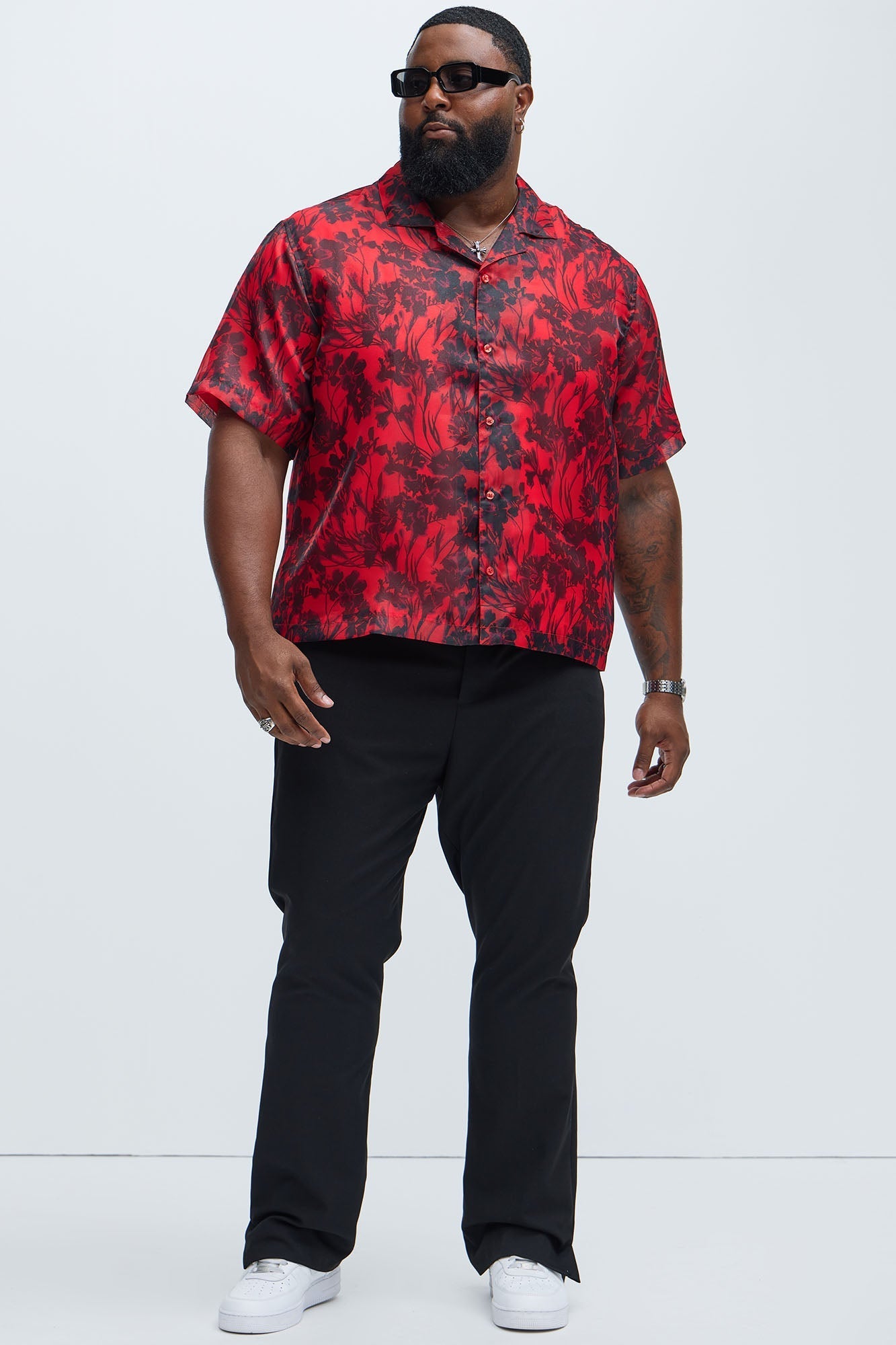 Pleasant Floral Shirt - Red/combo Fashion Nova