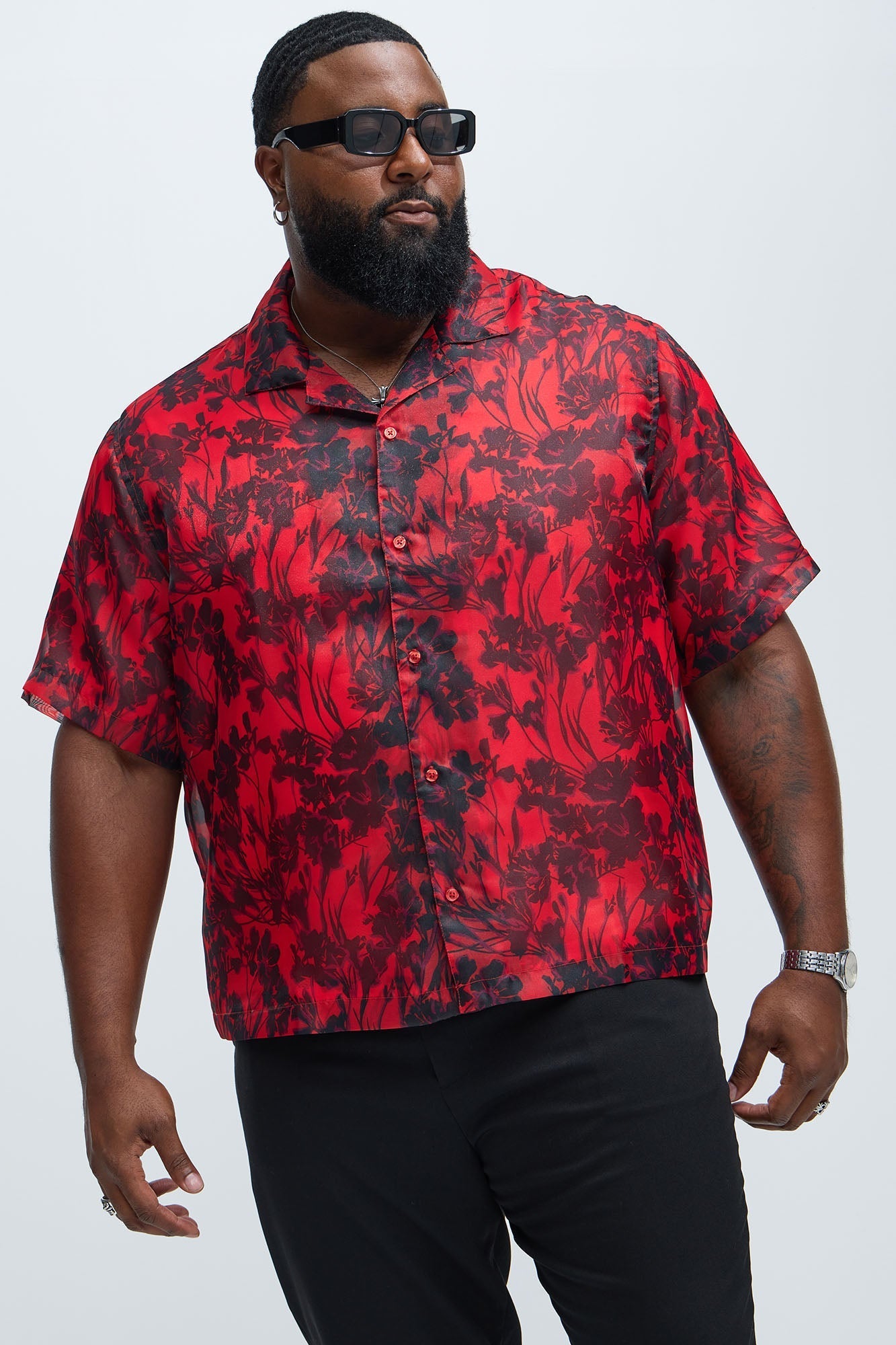 Pleasant Floral Shirt - Red/combo Fashion Nova