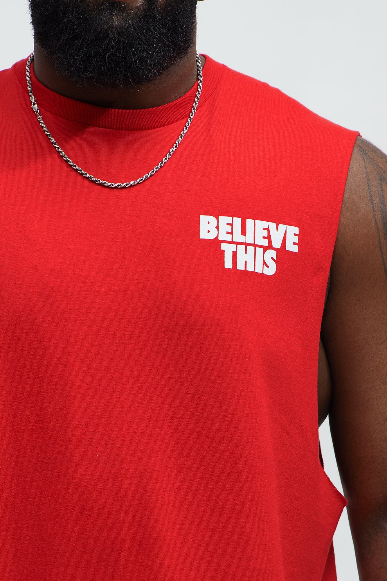 Believe This Muscle Tee - Red Fashion Nova