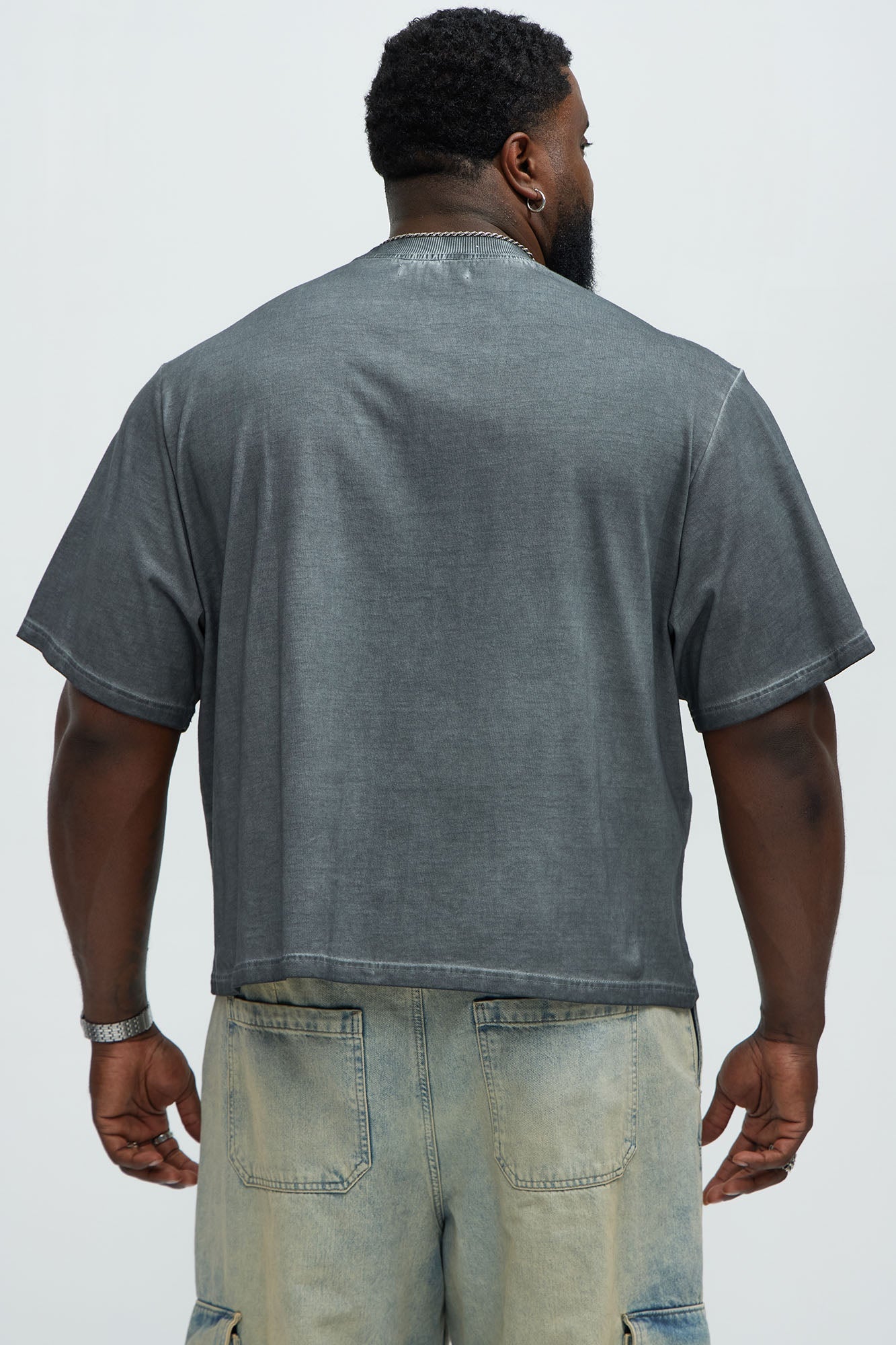 Tinted Wash Boxy Cropped Heavyweight Short Sleeve Tee - Grey Fashion Nova