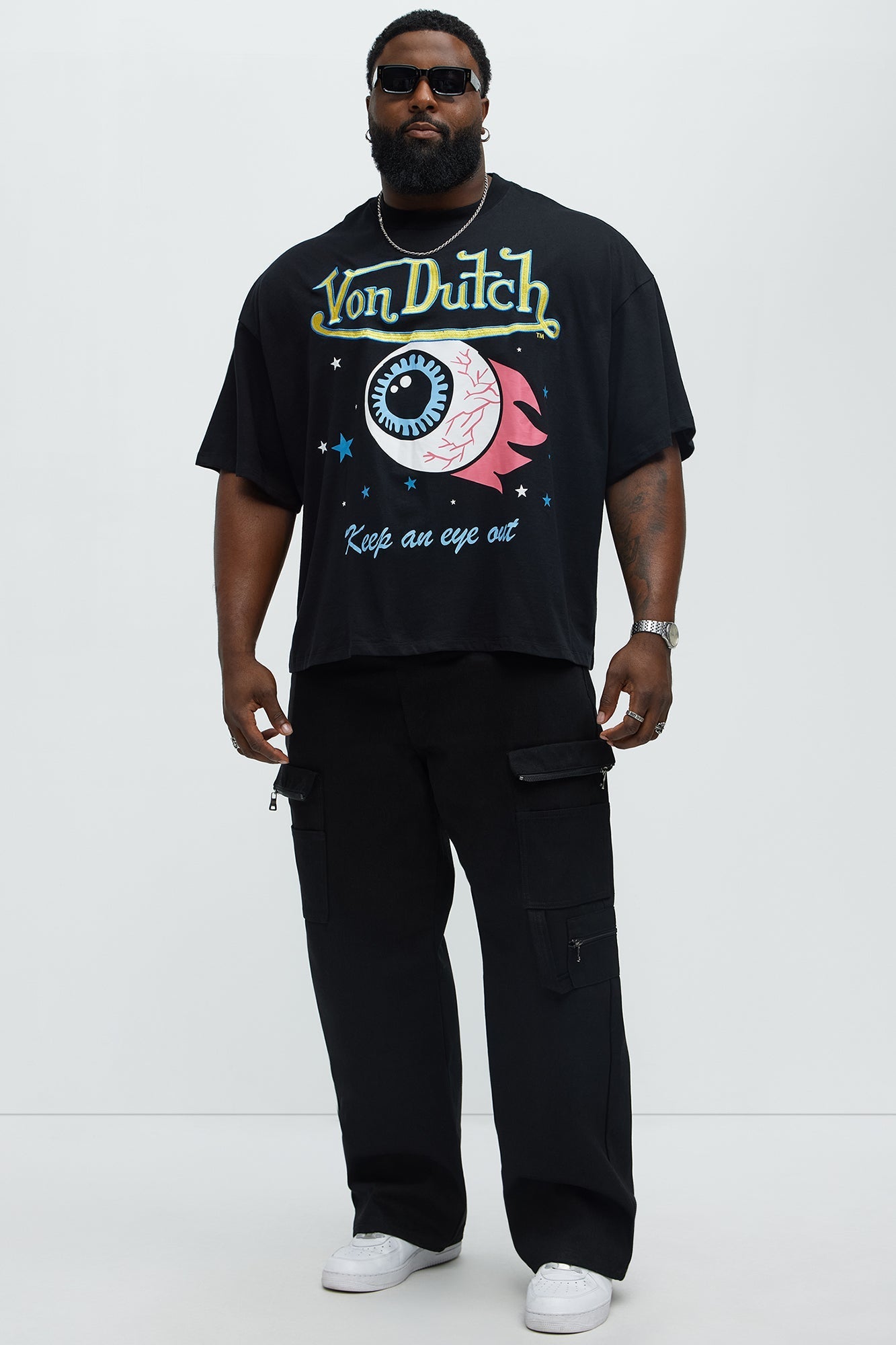 Von Dutch Eye Out Oversized Tee - Black Fashion Nova