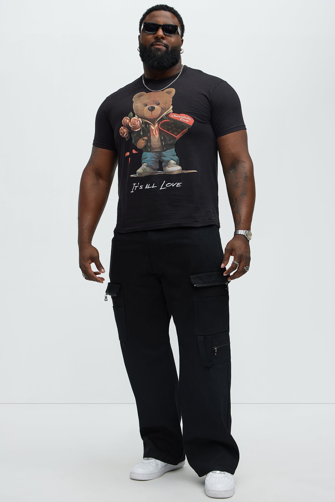 It's All Love Oversized Short Sleeve Tee - Black Fashion Nova